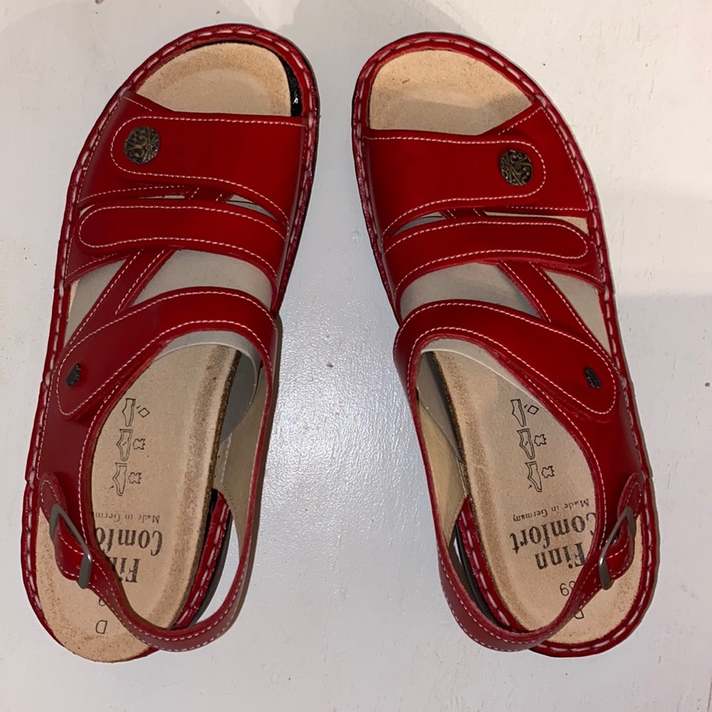 Red Finn Comfort sandals!